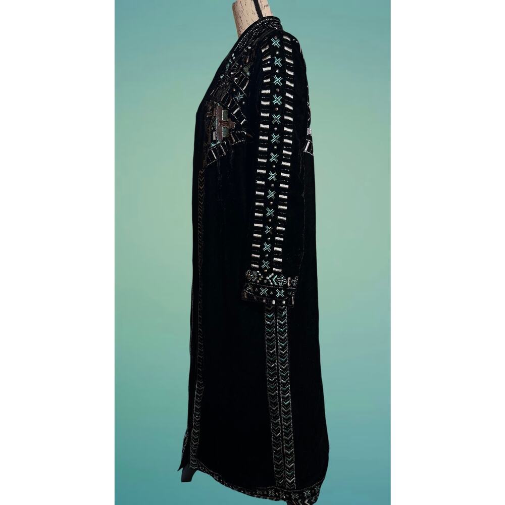 Crazy Train The Strait Y2K Long Line Velvet Western Glam Duster NWT - Picture 7 of 14